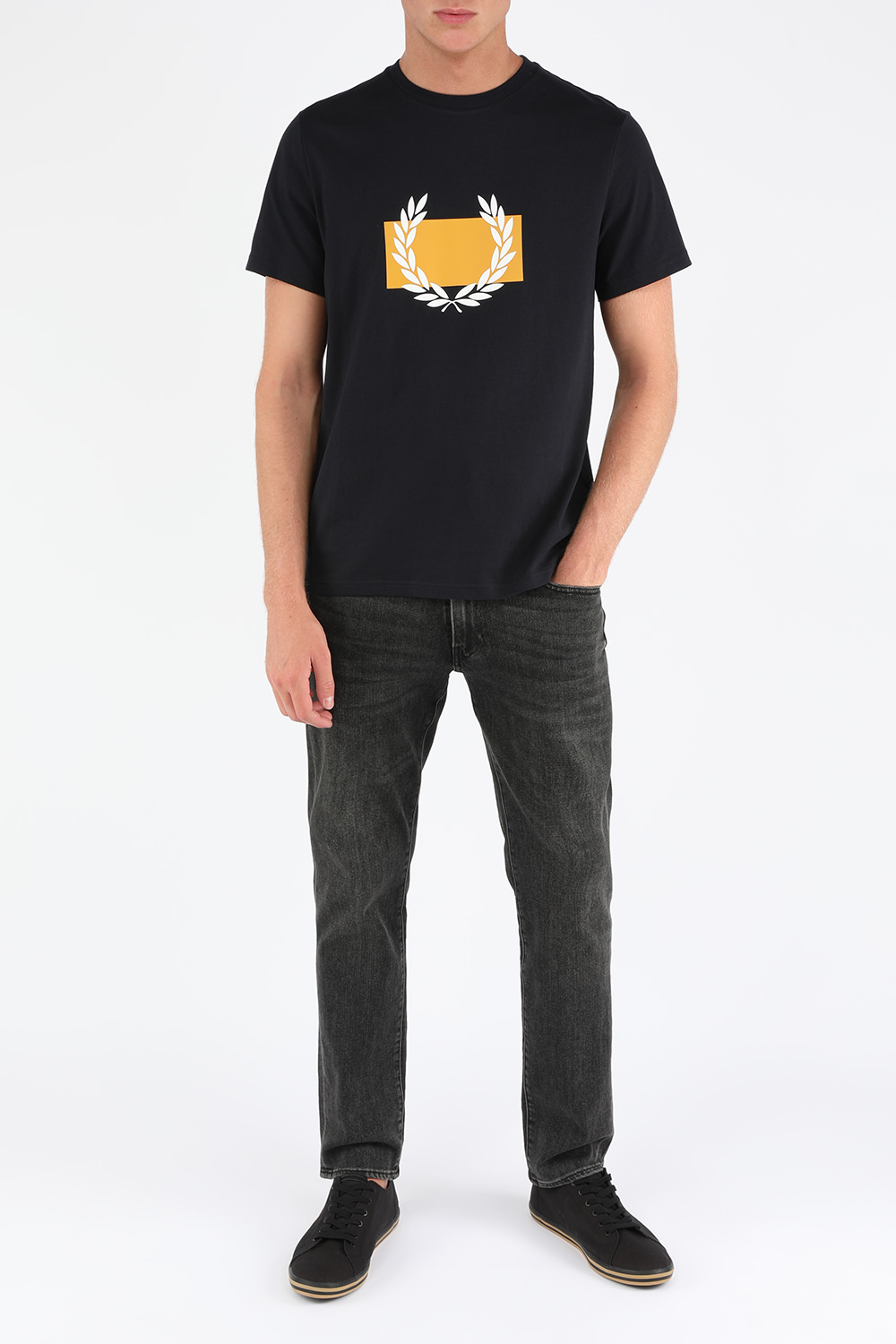 חולצת טי מכותנה עם הדפס לוגו